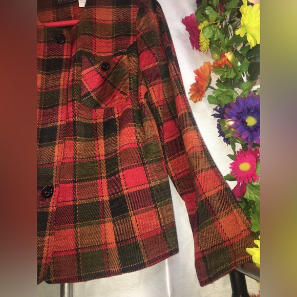 MHM Melissa Harper | Women’s Colorful Plaid Print Button Down Jacket - Picture 6 of 12